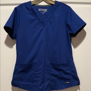 Grey's Anatomy Women's Navy V-Neck Short Sleeve Scrub Top